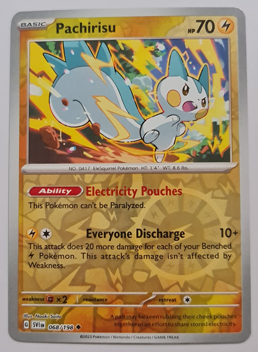 Pokemon Card Scarlet & Violet 068/198 68/198 Pachirisu Reverse Holo Uncommon *MINT*