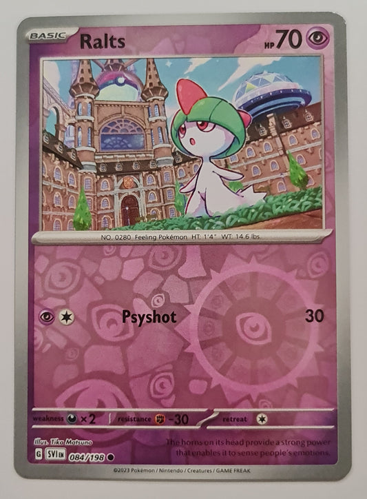 Pokemon Card Scarlet & Violet 084/198 84/198 Ralts Reverse Holo Common *MINT*