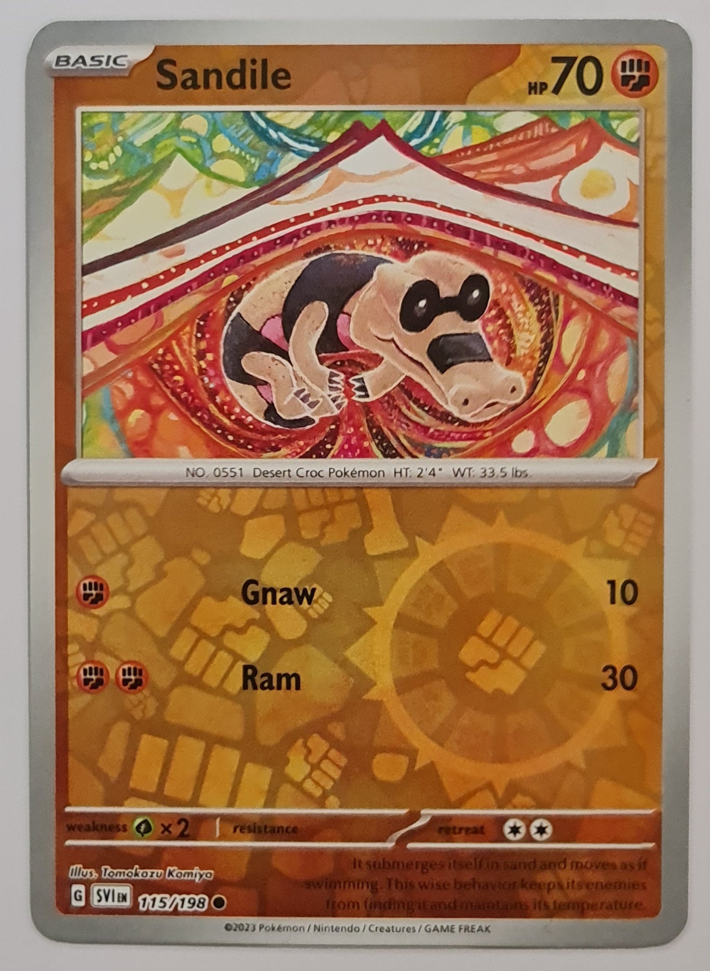 Pokemon Card Scarlet & Violet 115/198 Sandile Reverse Holo Common *MINT*