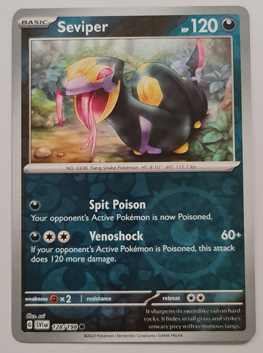 Pokemon Card Scarlet & Violet 128/198 Seviper Reverse Holo Common *MINT*