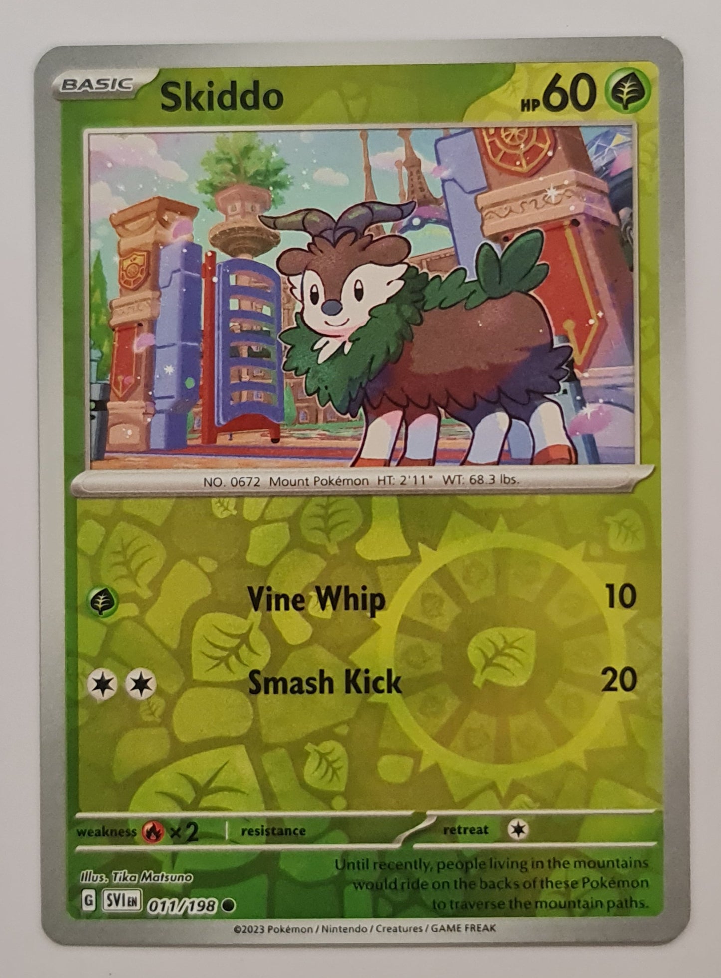 Pokemon Card Scarlet & Violet 011/198 11/198 Skiddo Reverse Holo Common *MINT*