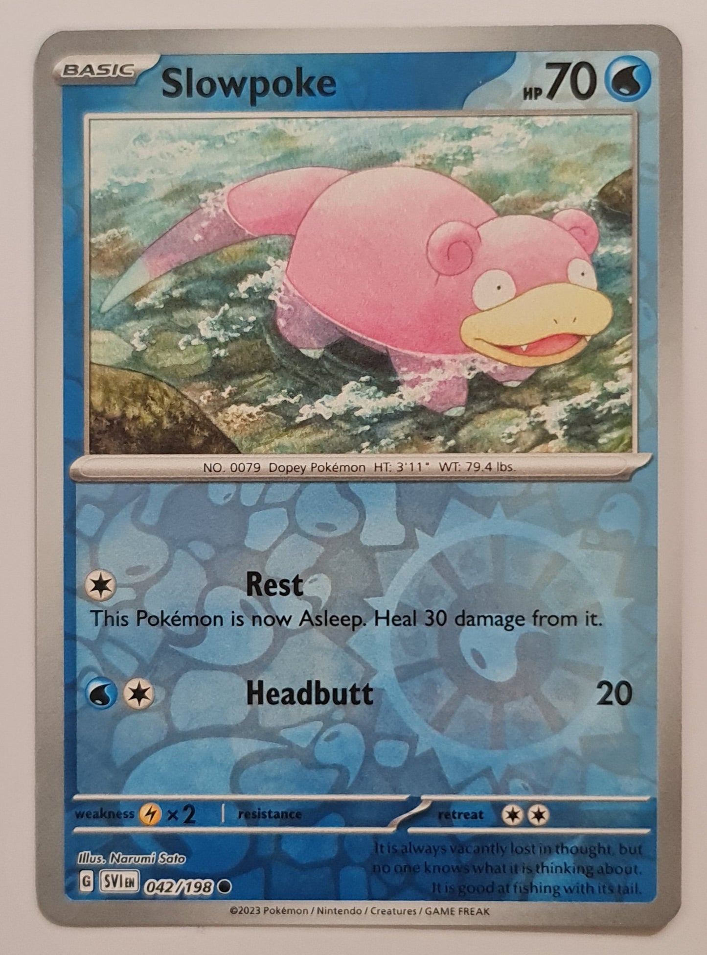 Pokemon Card Scarlet & Violet 042/198 42/198 Slowpoke Reverse Holo Common *MINT*