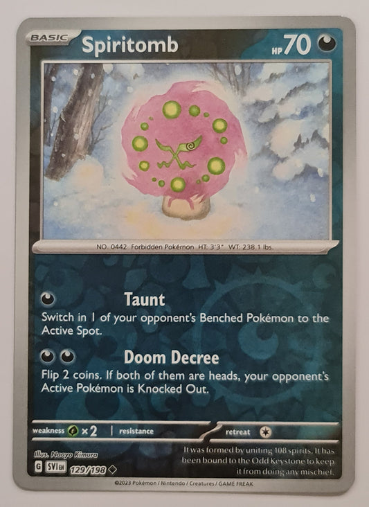 Pokemon Card Scarlet & Violet 129/198 Spiritomb Reverse Holo Uncommon *MINT*