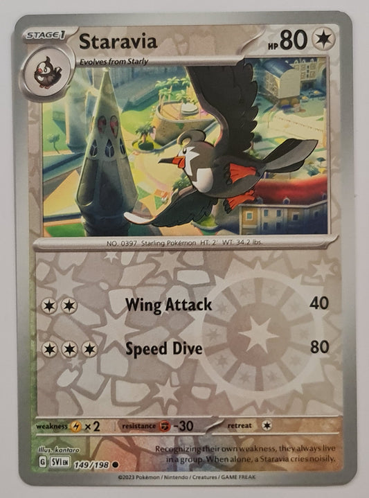 Pokemon Card Scarlet & Violet 149/198 Staravia Reverse Holo Common *MINT*