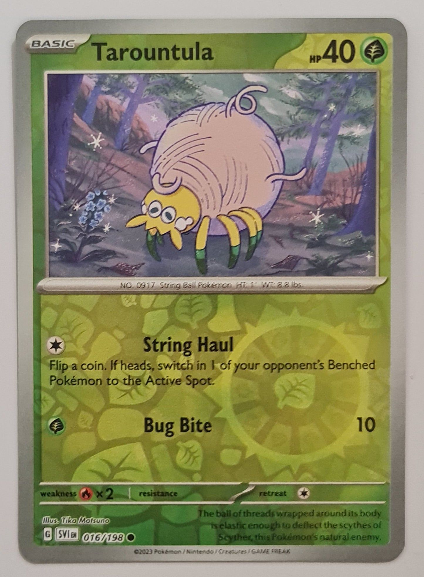 Pokemon Card Scarlet & Violet 016/198 16/198 Tarountula Reverse Holo Common *MINT*