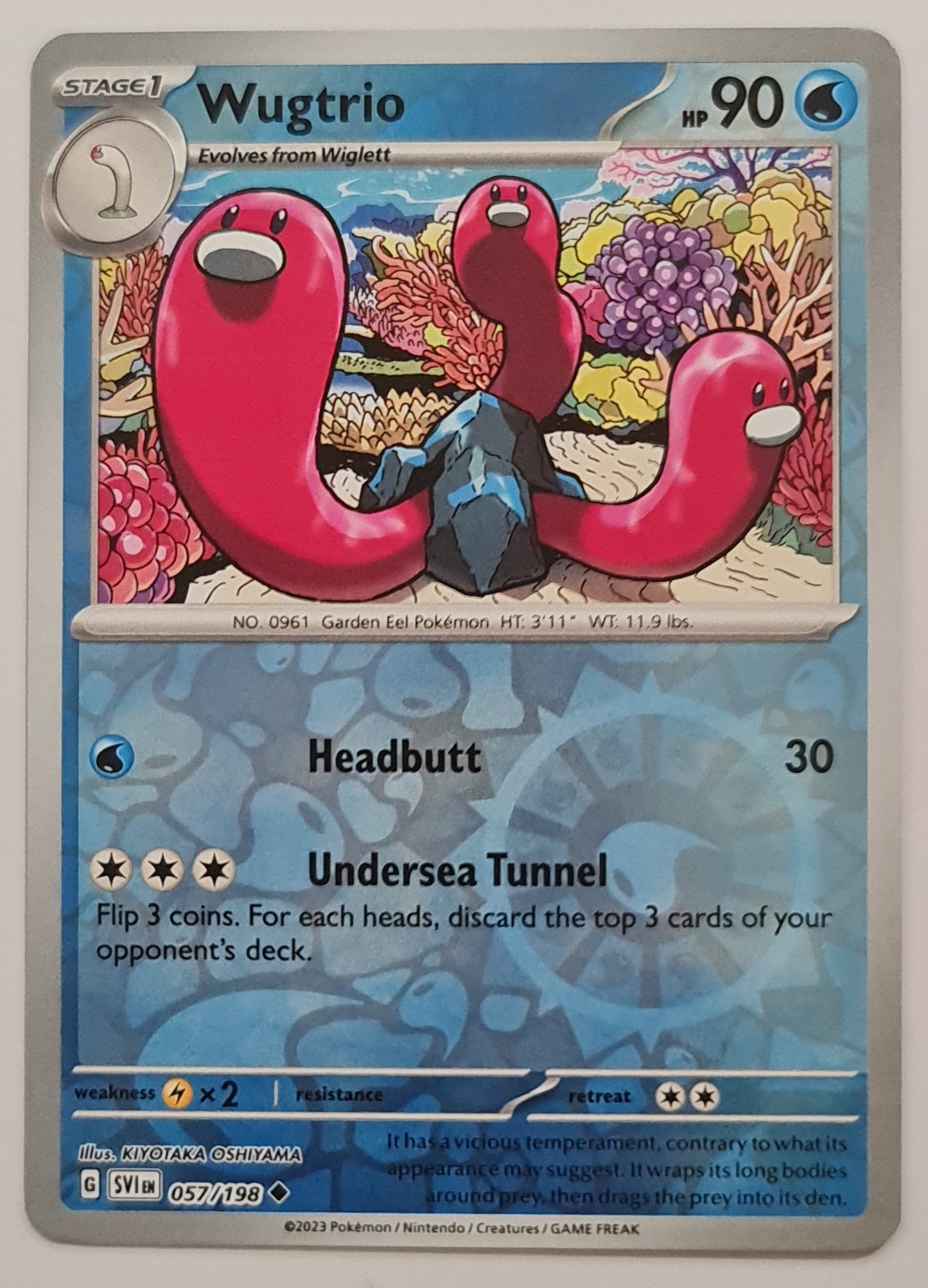 Pokemon Card Scarlet & Violet 057/198 57/198 Wugtrio Reverse Holo Uncommon *MINT*