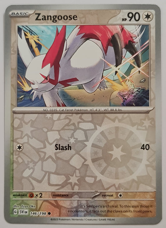 Pokemon Card Scarlet & Violet 146/198 Zangoose Reverse Holo Common *MINT*