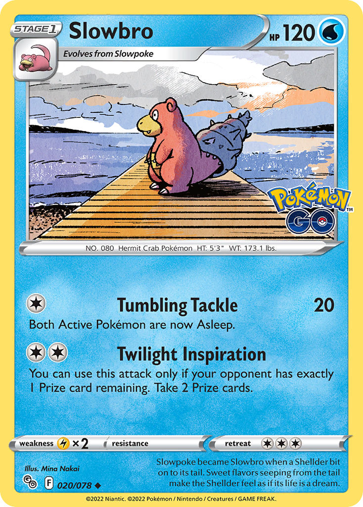 Pokemon Card Pokemon Go 20/78 Slowbro Uncommon *MINT*