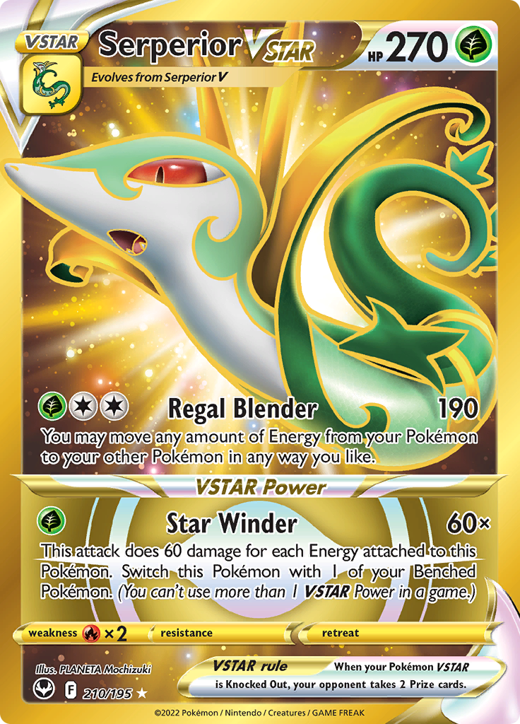 (S) Pokemon Card Silver Tempest 210/195 Serperior VSTAR Secret Rare *MINT*