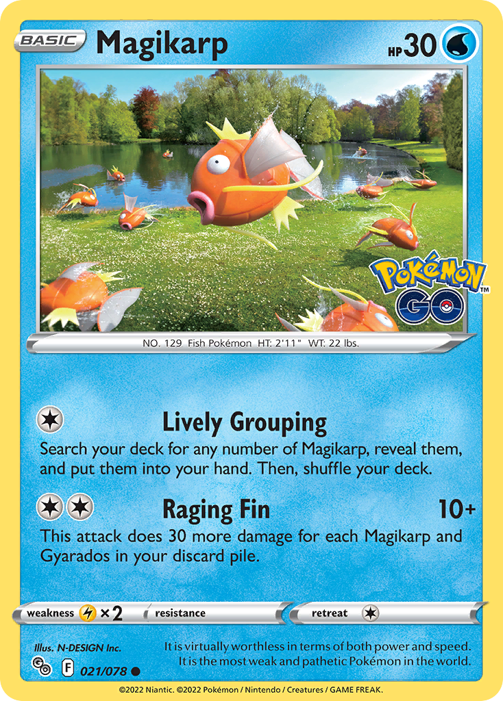 Pokemon Card Pokemon Go 21/78 Magikarp Common *MINT*