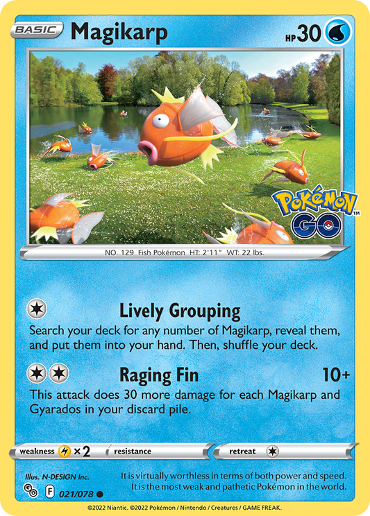 Pokemon Card Pokemon Go 21/78 Magikarp Common *MINT*