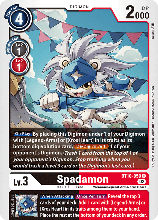 Digimon Card Xros Encounter Spadamon BT10-059 U