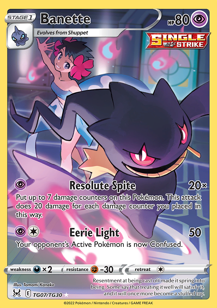 Pokemon Card Lost Origin Trainer Gallery TG07/TG30 TG7/TG30 Banette Holo Rare *MINT*