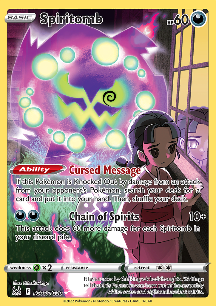 Pokemon Card Lost Origin Trainer Gallery TG09/TG30 TG9/TG30 Spiritomb Holo Rare *MINT*