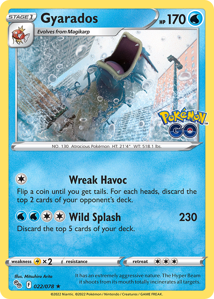 Pokemon Card Pokemon Go 22/78 Gyarados Holo Rare *MINT*