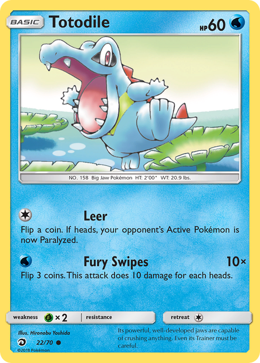 Pokemon Card Dragon Majesty  22/70 Totodile Pokemon Common *MINT*