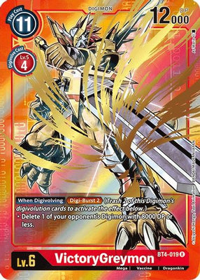 <transcy>Digimon Card Great Legend VictoryGreymon BT4-019 R Alternate Art</transcy>