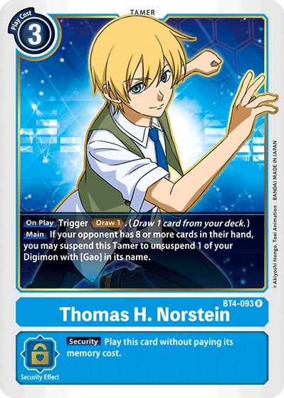 Digimon Card Great Legend Thomas H. Norstein BT4-093 R