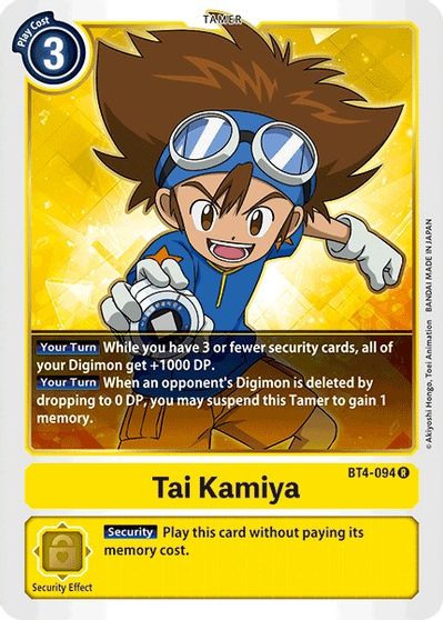 Digimon Card Great Legend Tai Kamiya BT4-094 R