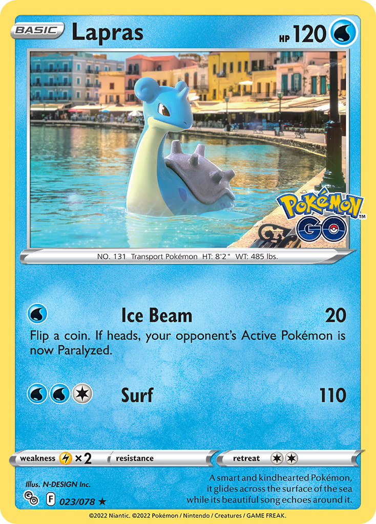 Pokemon Card Pokemon Go 23/78 Lapras Holo Rare *MINT*