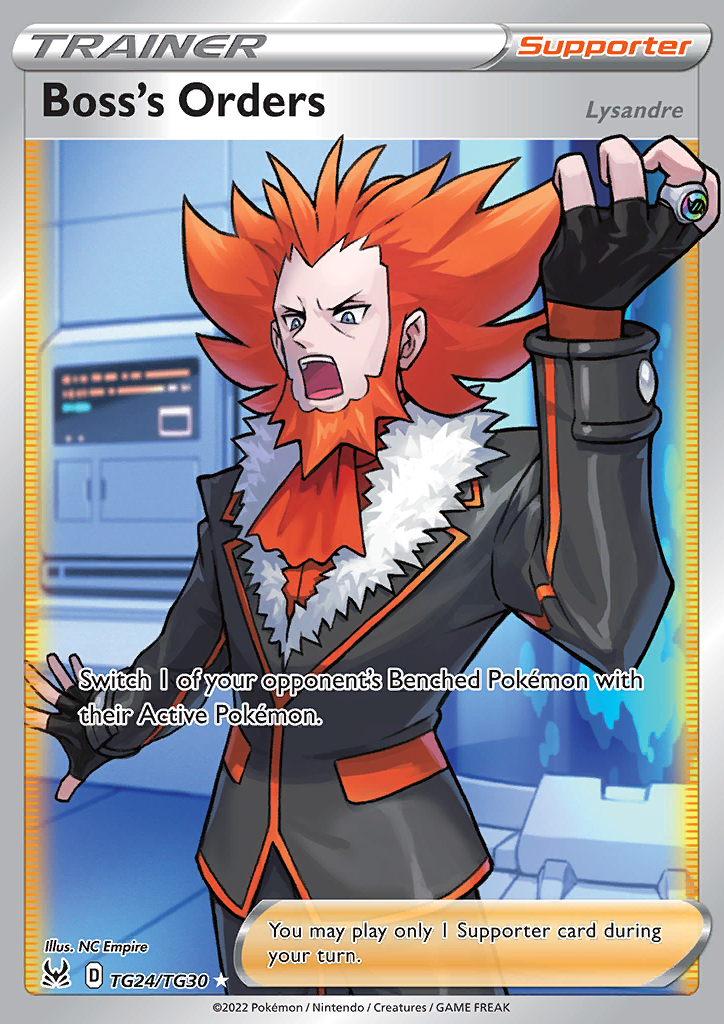 Pokemon Card Lost Origin Trainer Gallery TG24/TG30 Boss's Orders Supporter Full Art *MINT*