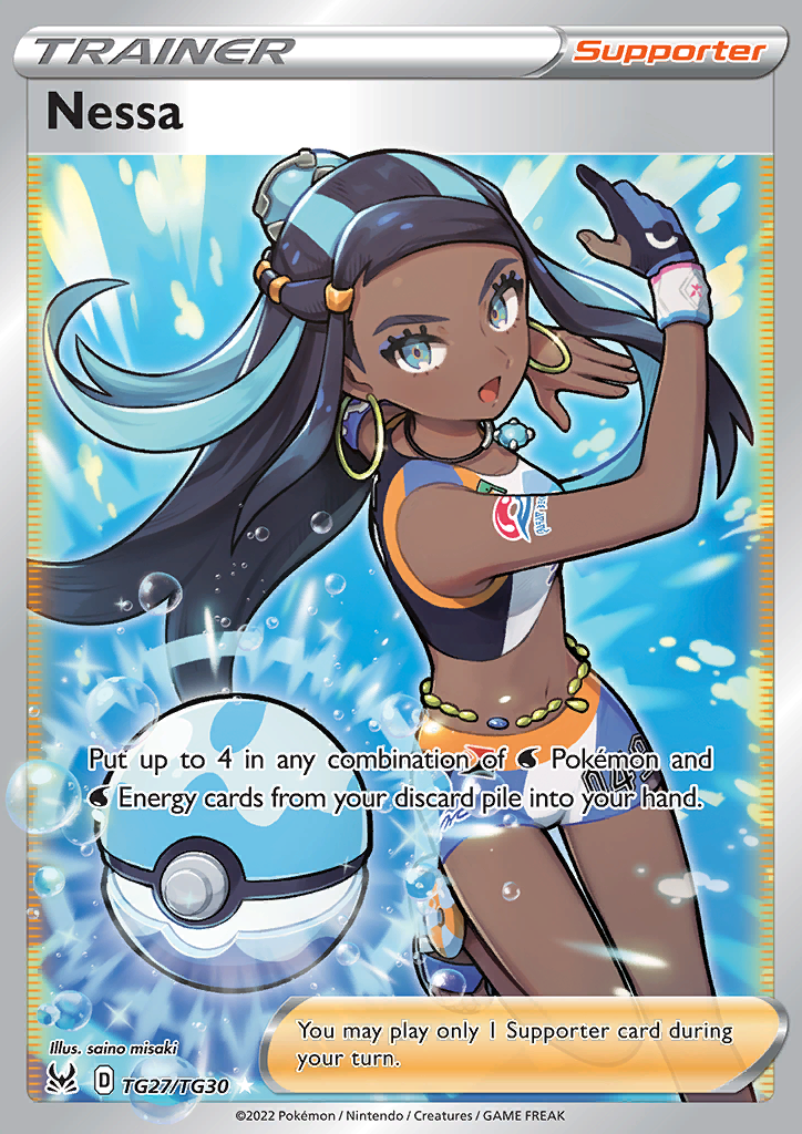 (S) Pokemon Card Lost Origin Trainer Gallery TG27/TG30 Nessa Supporter Full Art *MINT*