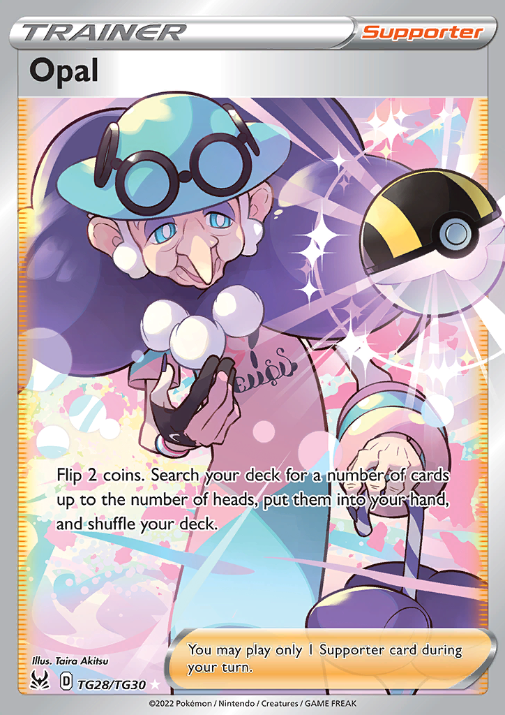 Pokemon Card Lost Origin Trainer Gallery TG28/TG30 Opal Supporter Full Art *MINT*