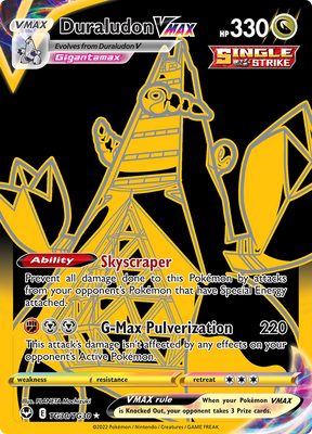 Pokemon Card Silver Tempest Trainer Gallery TG30/TG30 Duraludon VMAX Secret Rare *MINT*