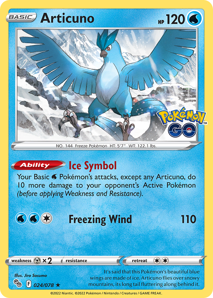 Pokemon Card Pokemon Go 24/78 Articuno Holo Rare *MINT*