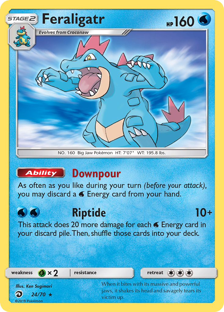 Pokemon Card Dragon Majesty  24/70 Feraligatr Pokemon Rare Holo *MINT*