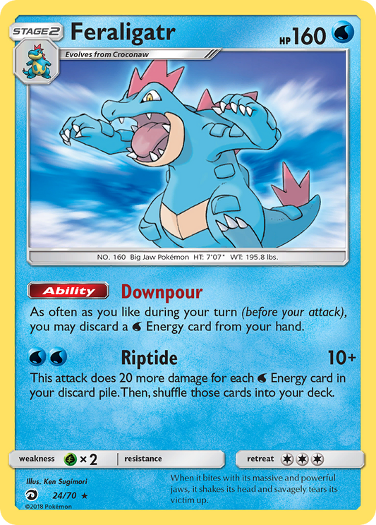 Pokemon Card Dragon Majesty  24/70 Feraligatr Pokemon Rare Holo *MINT*