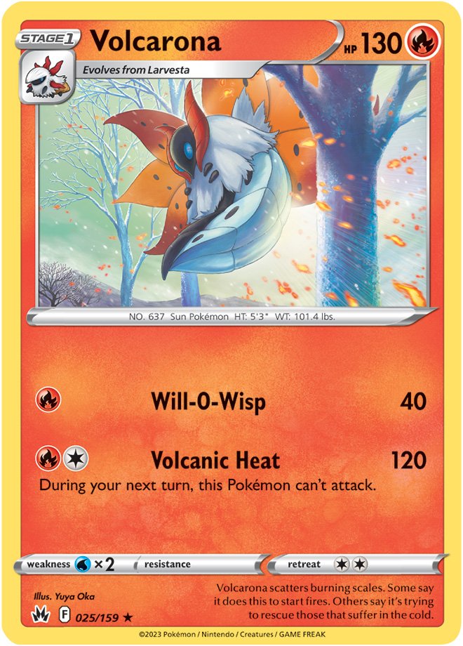 Pokemon Card Crown Zenith 025/159 25/159 Volcarona Rare *MINT*