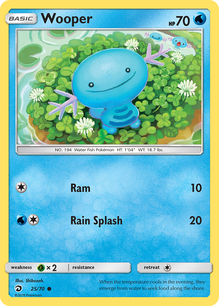 Pokemon Card Dragon Majesty  25/70 Wooper Pokemon Common *MINT*