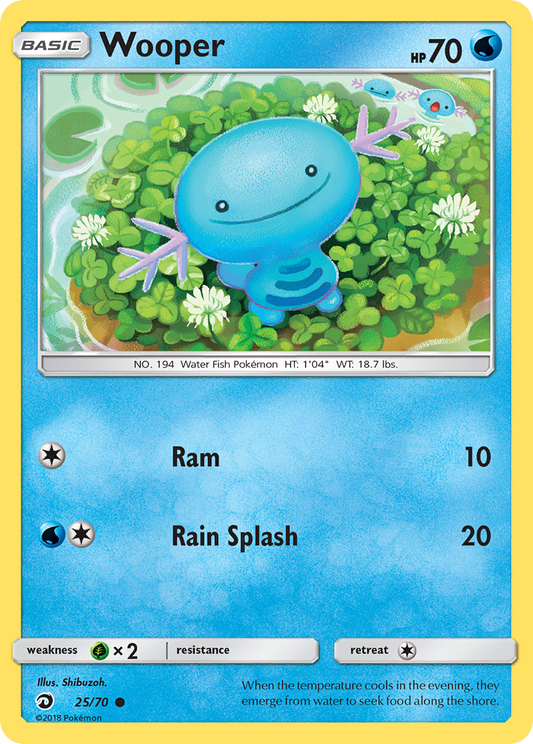 Pokemon Card Dragon Majesty  25/70 Wooper Pokemon Common *MINT*