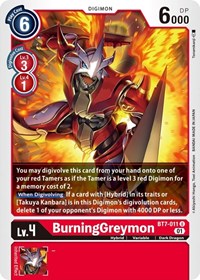 بطاقة ديجيمون المغامرة التالية BurningGreymon BT7-011 U