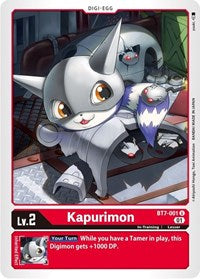 Digimon Card Next Adventure Kapurimon BT7-001 U