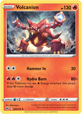 Pokemon Card Crown Zenith 026/159 26/159 Volcanion Holo Rare *MINT*