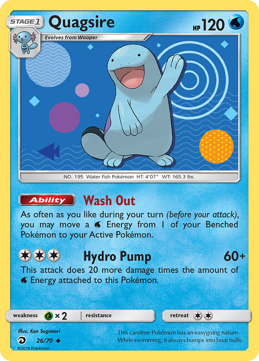 Pokemon Card Dragon Majesty  26/70 Quagsire Pokemon Uncommon *MINT*