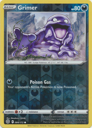 Pokemon Card Brilliant Stars 084/172 84/172 Grimer Reverse Holo Common