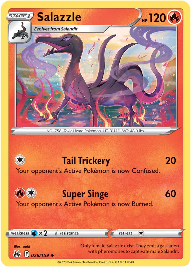 Pokemon Card Crown Zenith 028/159 28/159 Salazzle Uncommon *MINT*