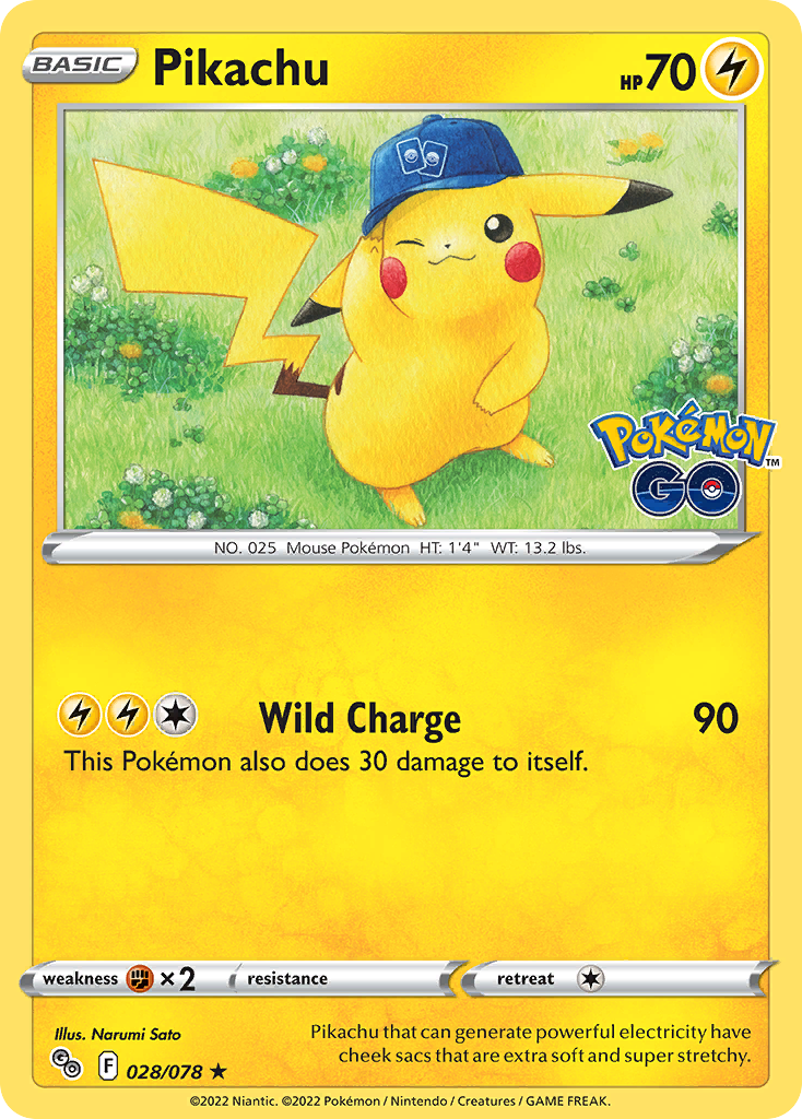 Pokemon Card Pokemon Go 28/78 Pikachu Holo Rare *MINT*