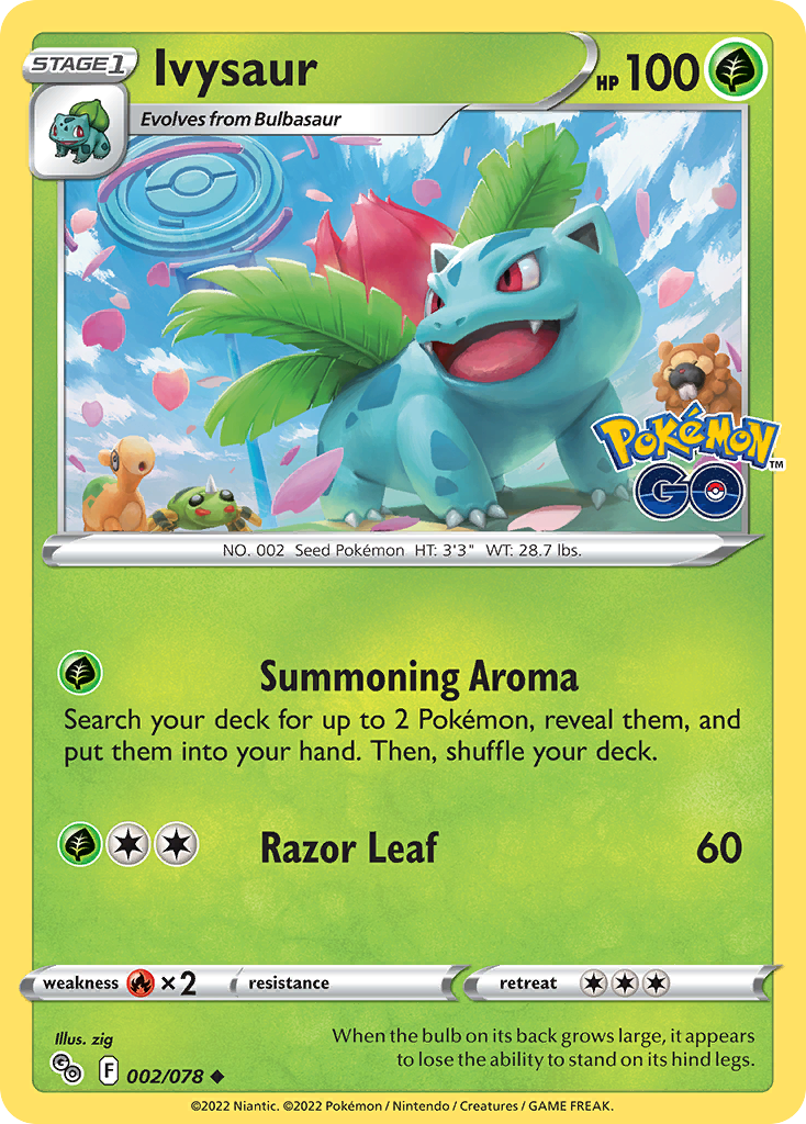 Pokemon Card Pokemon Go 2/78 02/78 Ivysaur Uncommon *MINT*