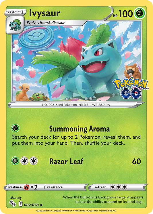 Pokemon Card Pokemon Go 2/78 02/78 Ivysaur Uncommon *MINT*