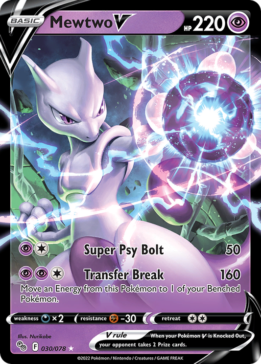 Pokemon Card Pokemon Go 30/78 Mewtwo V Ultra Rare *MINT*