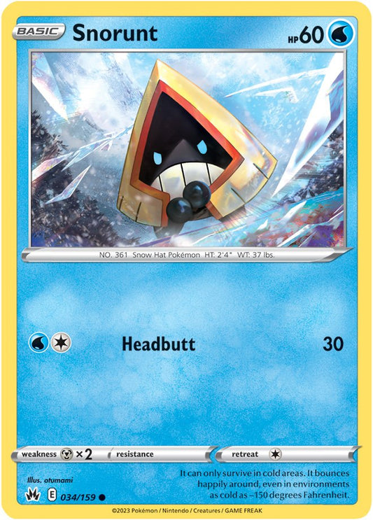 Pokemon Card Crown Zenith 034/159 34/159 Snorunt Common *MINT*