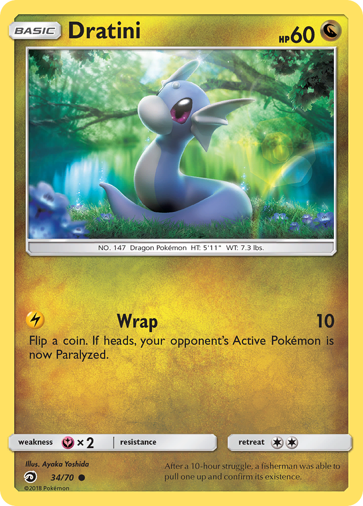 Pokemon Card Dragon Majesty  34/70 Dratini Pokemon Common *MINT*