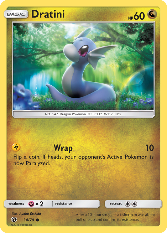 Pokemon Card Dragon Majesty  34/70 Dratini Pokemon Common *MINT*