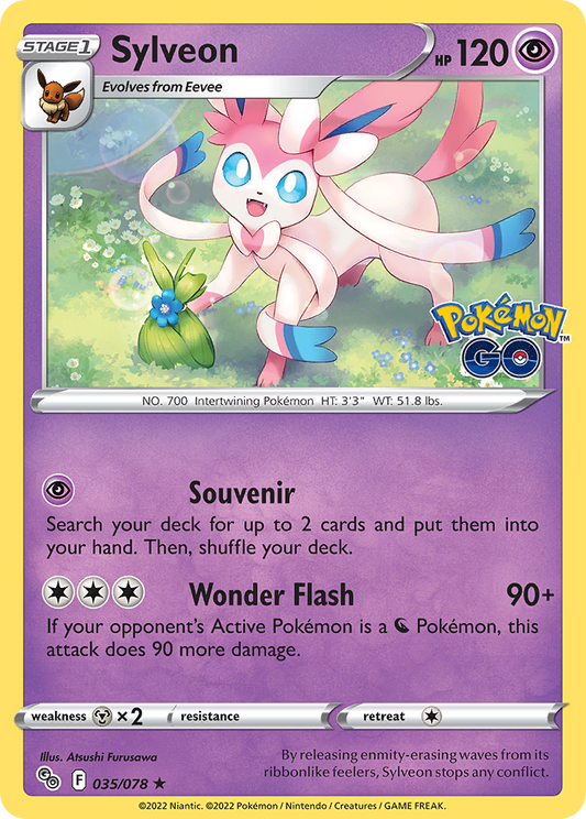 Pokemon Card Pokemon Go 35/78 Sylveon Holo Rare *MINT*