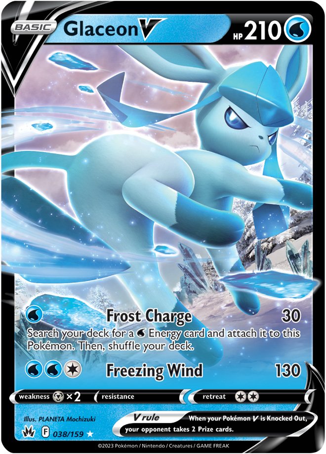 Pokemon Card Crown Zenith 038/159 38/159 Glaceon V Ultra Rare *MINT*