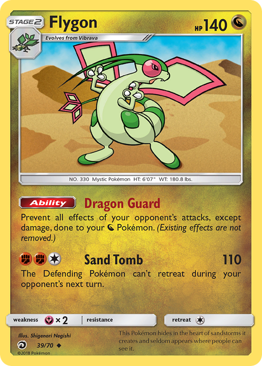 Pokemon Card Dragon Majesty  39/70 Flygon Pokemon Uncommon *MINT*